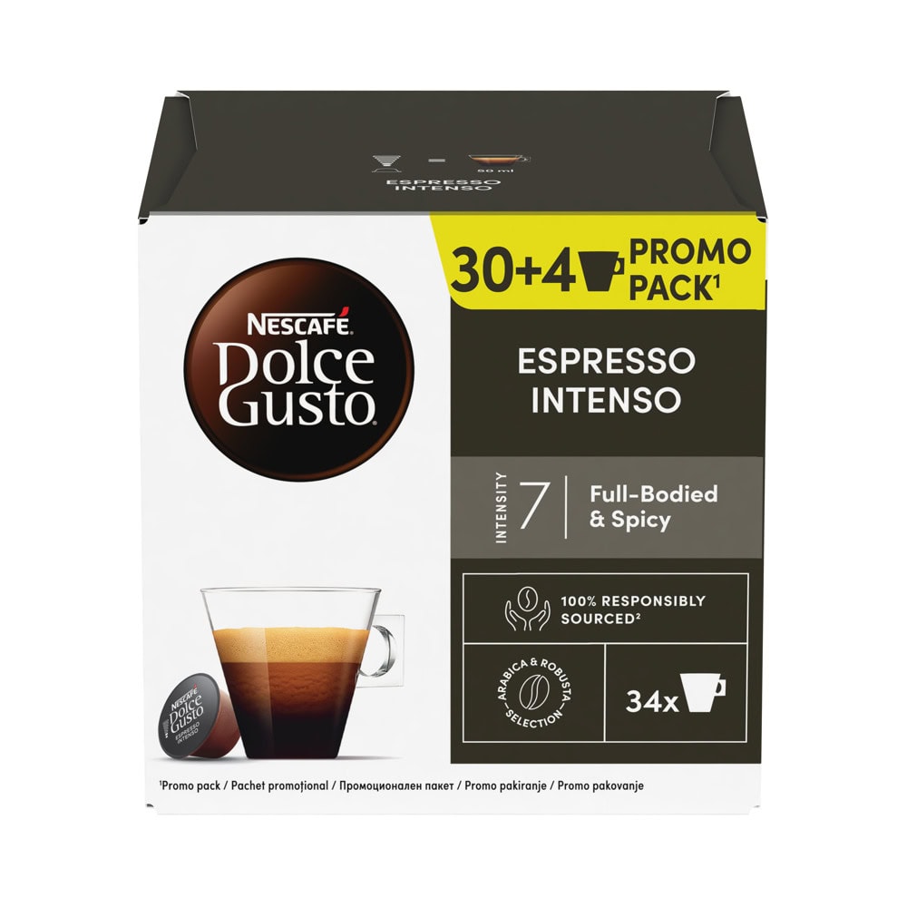 Кафе капсули NESCAFE Dolce Gusto - Espresso Intenso Promo pack 30+4