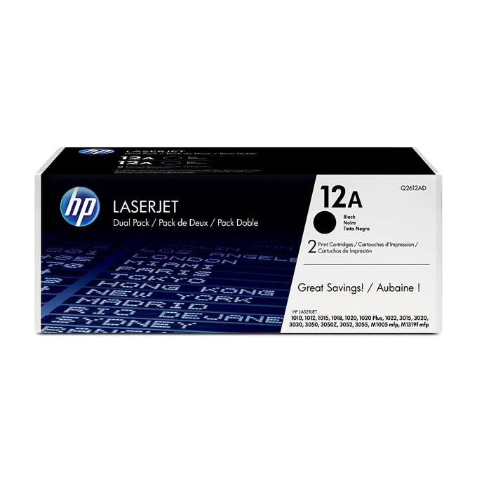 Касета за HP ULTRA PRECISE PRINT LASER JET M1005/1010/1012/1015/1018/1020/1022/M1319/3015/3020/3030/3050/3052/3055 - Twin pack - P№ Q2612AD - заб.: 2x2000k