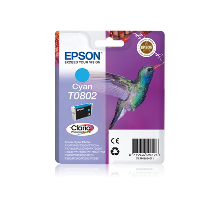 Касета за EPSON STYLUS PHOTO R 265/R285/R360/RX560 - Cyan - P№ C13T08024010