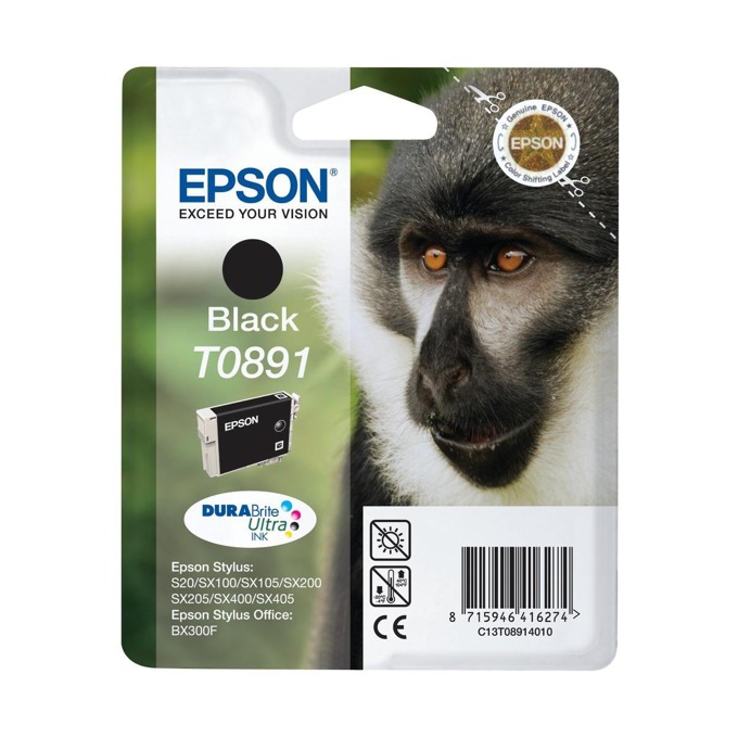 Касета за EPSON STYLUS S20/SX100/105/200/205/400/405/BX300F - Black - P№ C13T08914010 - заб.: 5.8ml