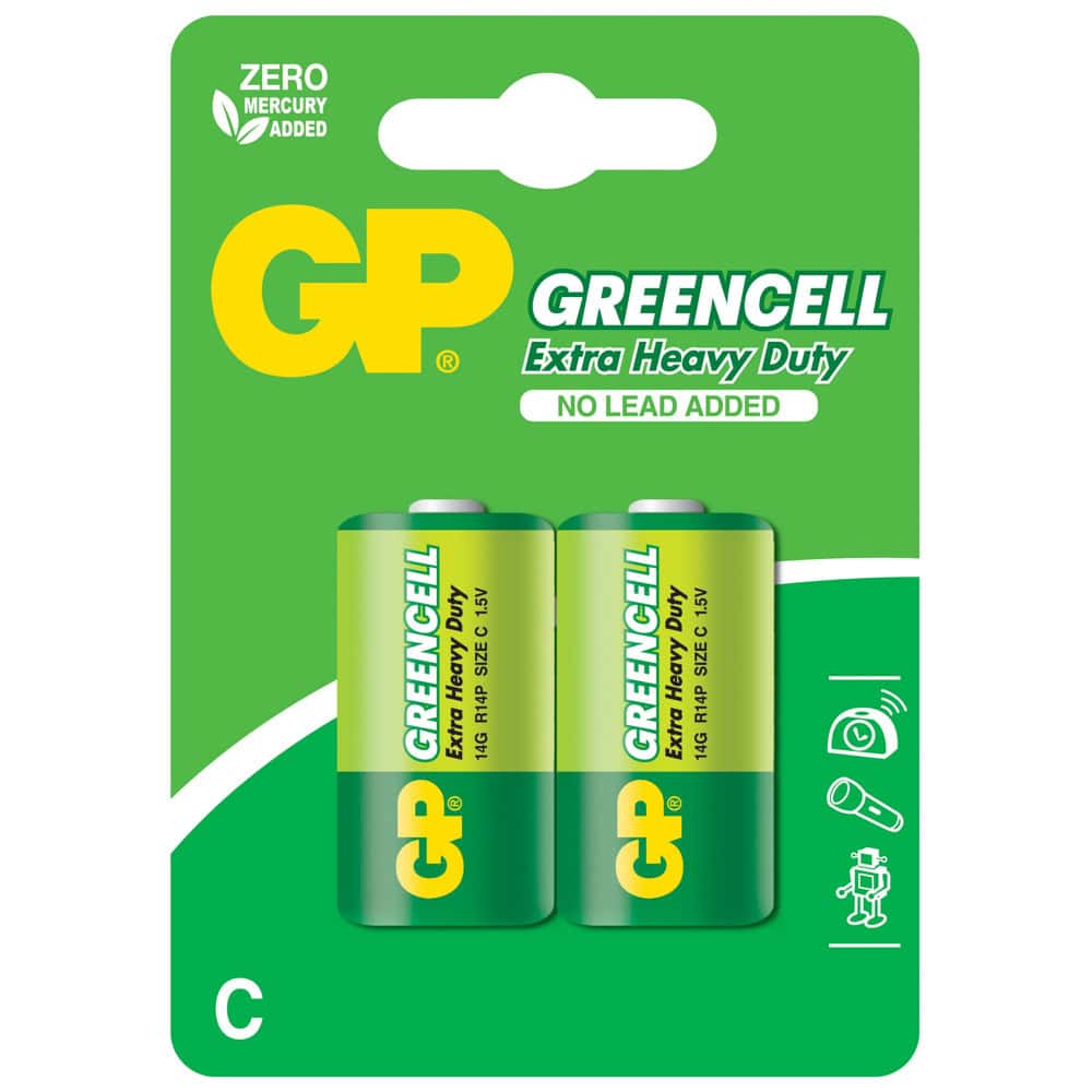 Батерии цинкови GP Greencell R14(C)