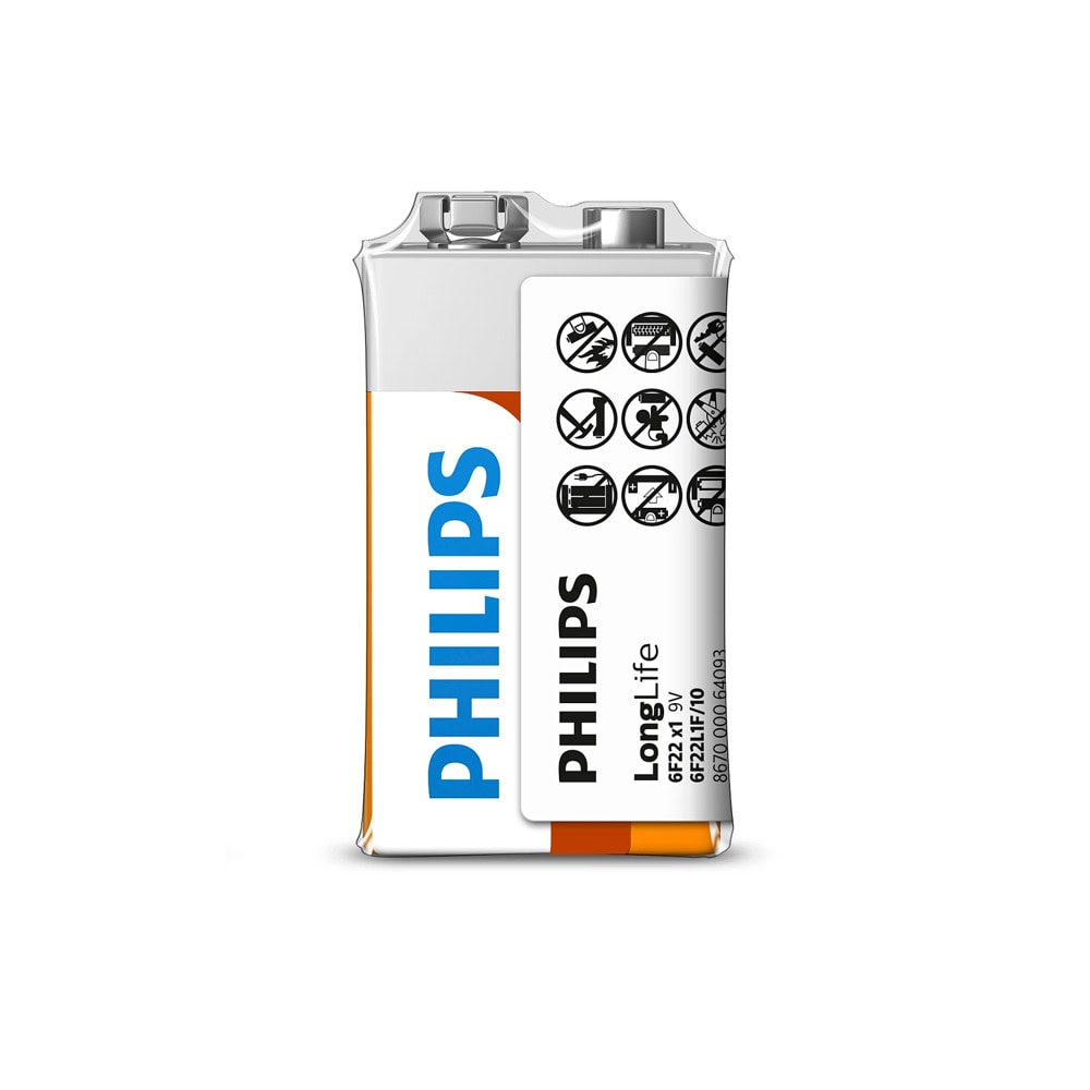 Батерия цинкова Philips Long Life 6F22