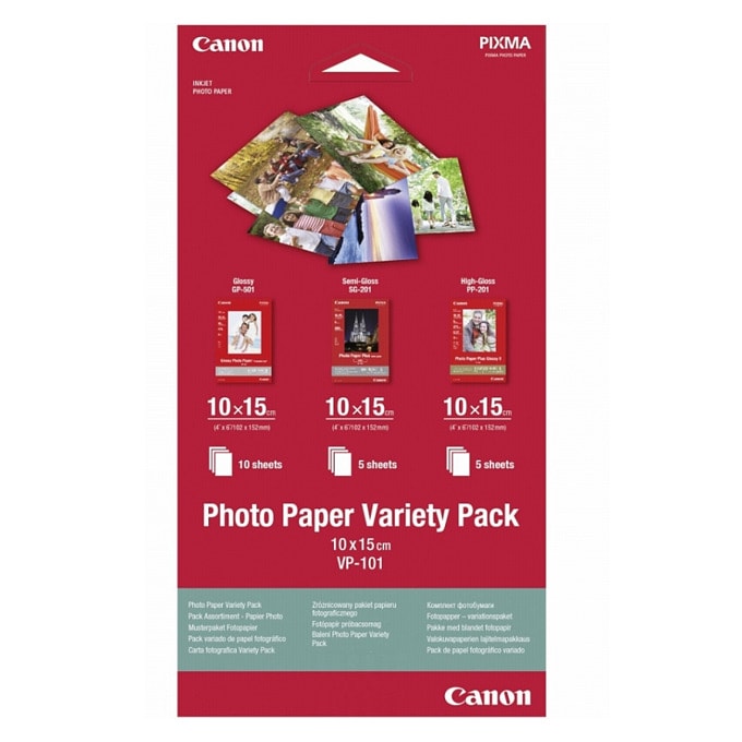 Комплект фотохартия Canon Photo Paper Variety Pack 10x15cm VP-101