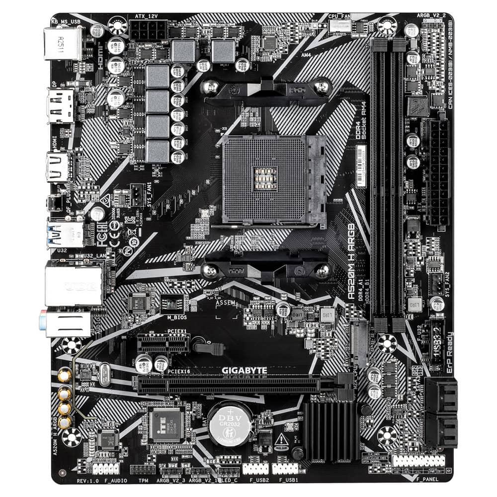 Дънна платка GIGABYTE A520M H ARGB