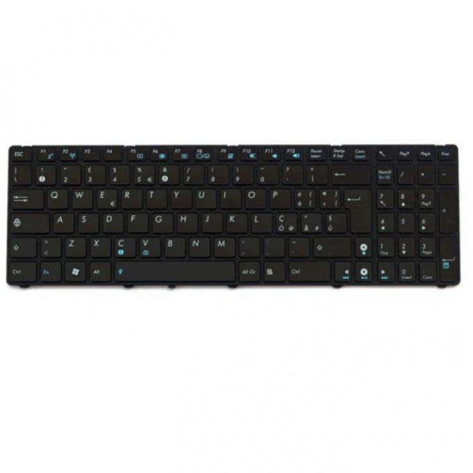 Клавиатура за лаптоп Asus G72 G73 F50 F70SL K52 Black Frame Black Glossy US / UK с Кирилица