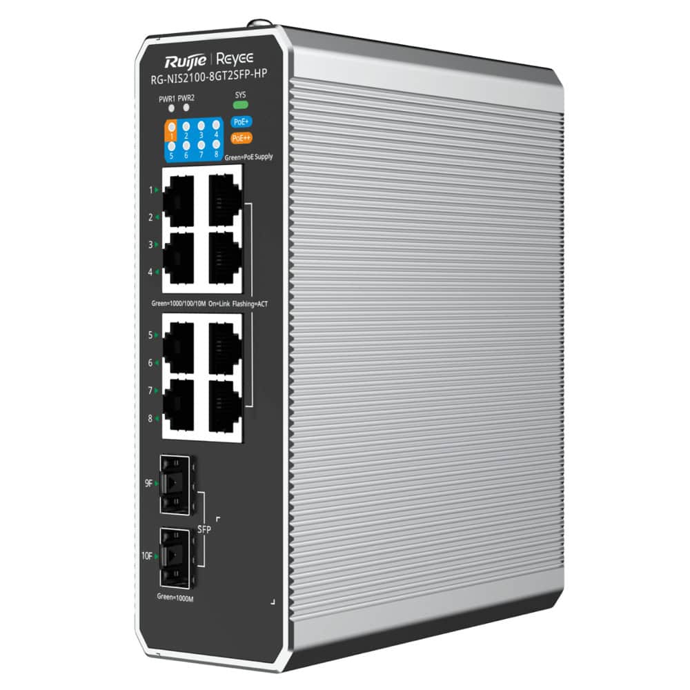 Индустриален суич Ruijie RG-NIS2100-8GT2SFP-HP