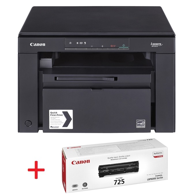 Мултифункционално лазерно устройство Canon i-SENSYS MF3010 с комплект с два тонера CRG725