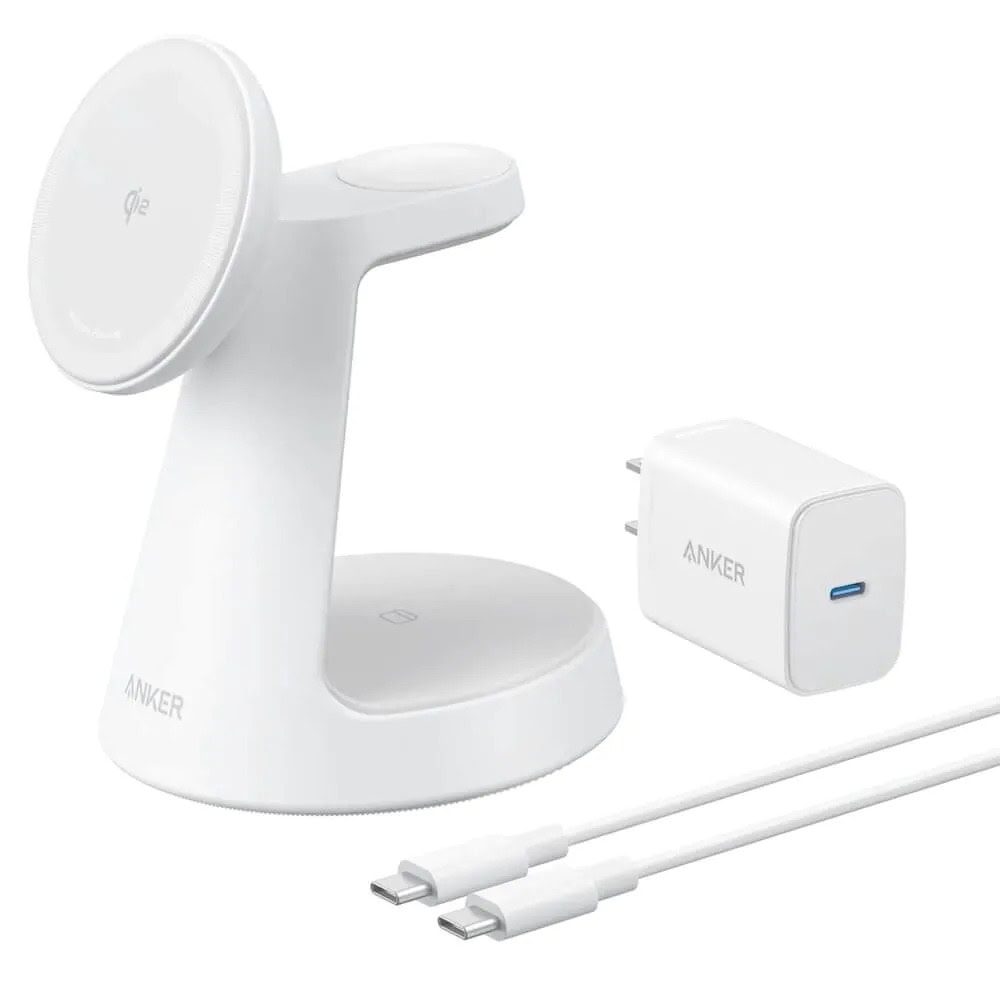 Безжично зарядно Anker MagGo 3-in-1 MagSafe Qi2