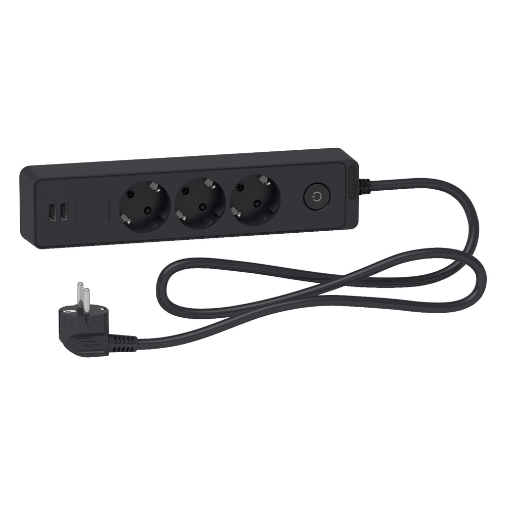 Разклонител Schneider Electric Unica ST943U1B